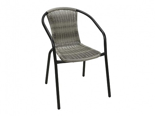 Καρέκλα εξωτερικού χώρου μεταλλική, σε γκρί χρώμα, 52x58x77 cm