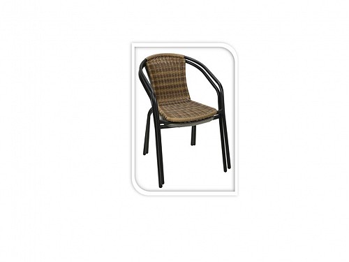 Καρέκλα εξωτερικού χώρου μεταλλική, σε καφέ χρώμα, 52x58x77 cm