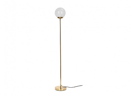 Metal Floor Lamp in gold color, E27 bulb and broken glass effect, 20x20x139 cm